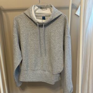 Old Navy Light Gray Textured Cowl Neck Hoodie